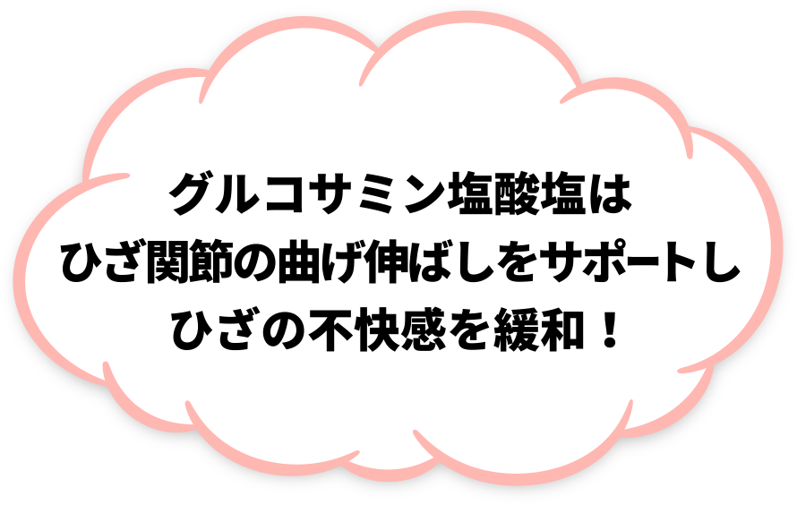 グルコサミン塩酸塩でひざ関節の曲げ伸ばしをサポート！